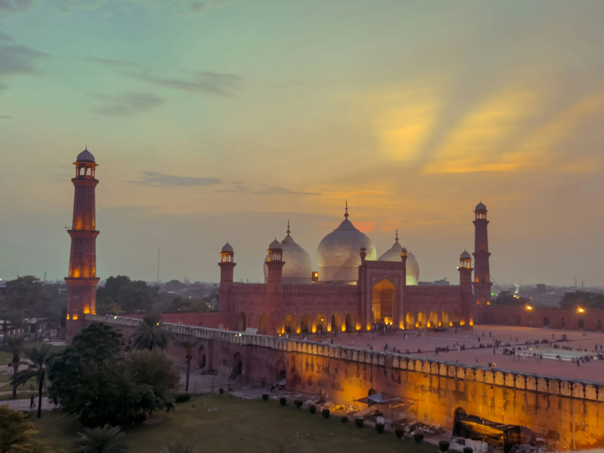 Badshahi Mosque at sunset, Lahore